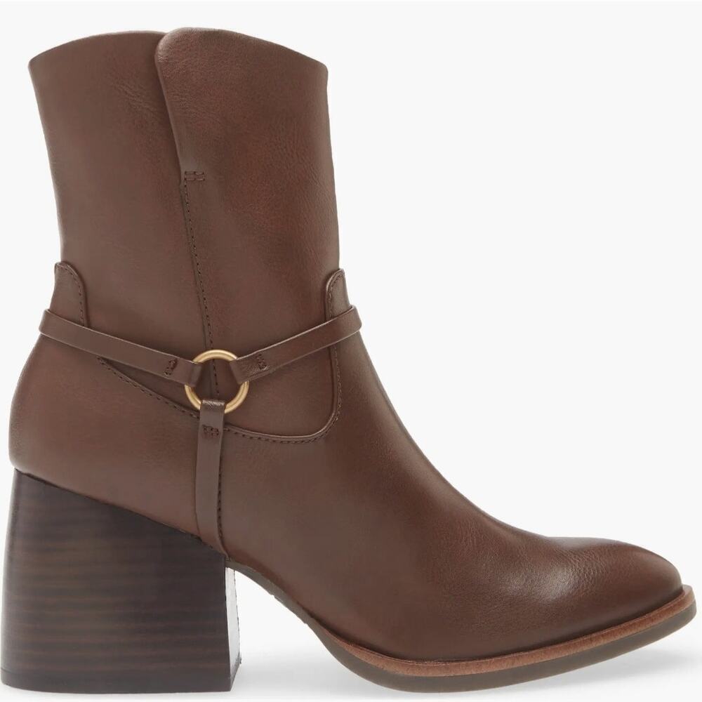 Korks Selena Block Heel Harness Boot Brown Size 8.5